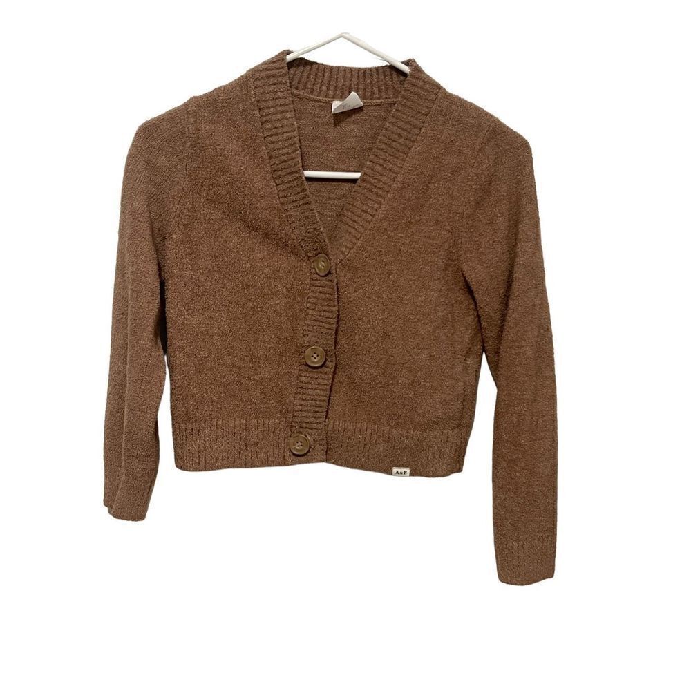 Abercrombie Kids Cozy Neutral Terry Cloth Button Front Cardigan Sweater 9-10